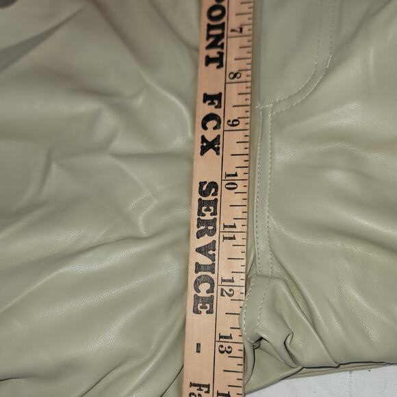 WeWoreWhat Vegan Leather Kick Flare Pants Oat 28 MSRP $128 Street Style Chic - Picture 9 of 12